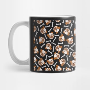 Cartoon Bulldog And Bone Pattern Mug